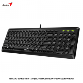 TECLADO GENIUS SLIMSTAR Q200 USB MULTIMEDIA SP BLACK (31310020401