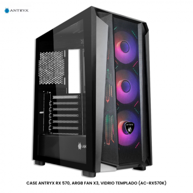 CASE ANTRYX RX 570, ARGB FAN X3, VIDRIO TEMPLADO (AC-RX570K)