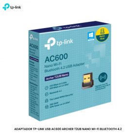 ADAPTADOR TP-LINK USB AC600 ARCHER T2UB NANO WI-FI BLUETOOTH 4.2