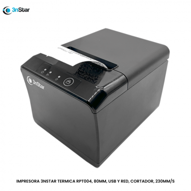 IMPRESORA 3NSTAR TERMICA RPT004, 80MM, USB Y RED, CORTADOR, 230MM/S