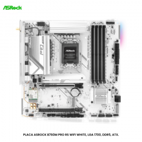 PLACA ASROCK B760M PRO RS WIFI WHITE, LGA 1700, DDR5, ATX.