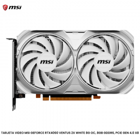 TARJETA VIDEO MSI GEFORCE RTX4060 VENTUS 2X WHITE 8G OC, 8GB GDDR6, PCIE GEN 4.0 X8