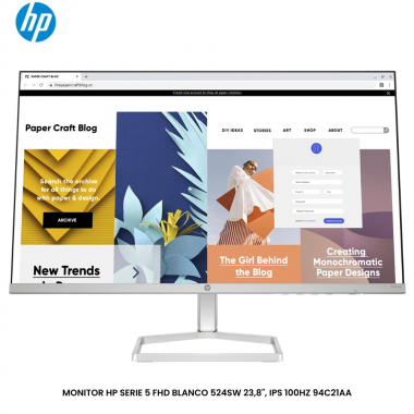 MONITOR HP SERIE 5 FHD BLANCO 524SW 23,8", IPS 100HZ 94C21AA