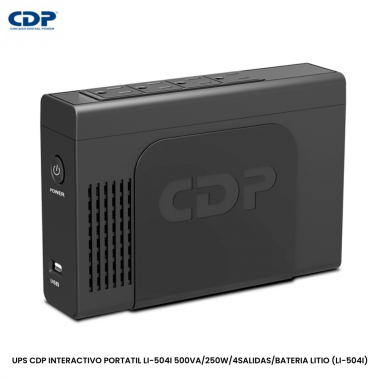 UPS CDP INTERACTIVO PORTATIL LI-504I 500VA/250W/4SALIDAS/BATERIA LITIO (LI-504I)