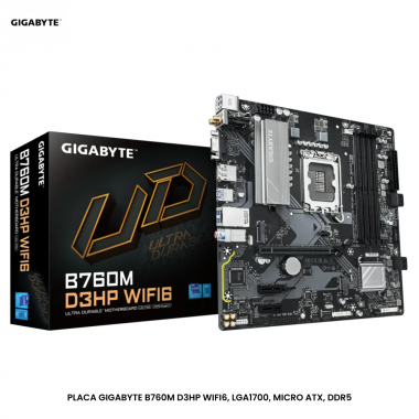 PLACA GIGABYTE B760M D3HP WIFI6, LGA1700, MICRO ATX, DDR5