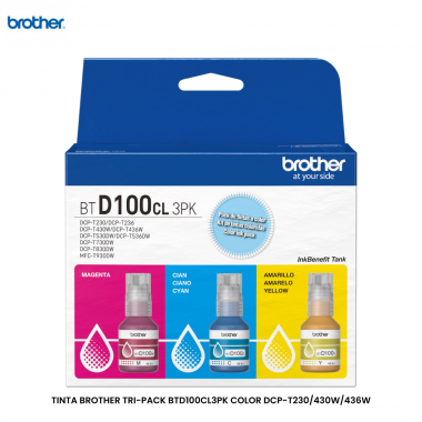 TINTA BROTHER TRI-PACK BTD100CL3PK COLOR DCP-T230/430W/436W