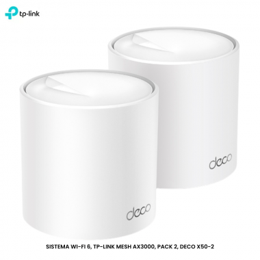 SISTEMA WI-FI 6, TP-LINK MESH AX3000, PACK 2, DECO X50-2