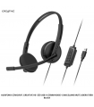 AUDIFONO C/MICROF. CREATIVE HS-220 USB-A 30MM NOISE-CANCELLING MUTE LIGERO 108G BLACK