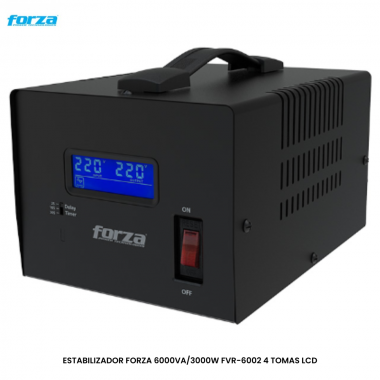 ESTABILIZADOR FORZA 6000VA/3000W FVR-6002 4 TOMAS LCD