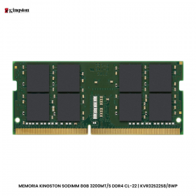 MEMORIA KINGSTON SODIMM 8GB 3200MT/S DDR4 CL-22 | KVR32S22S8/8WP