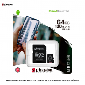 MEMORIA MICROSDXC KINGSTON CANVAS SELECT PLUS GEN3 64GB SDCS3/64GB