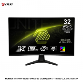 MONITOR MSI MAG-32CQ6F CURVO 32" WQHD (2560X1440) 180HZ, 0.5MS, HDMI,DP