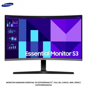 MONITOR SAMSUNG ESSENTIAL S3 S27D390GAN 27", FULL HD, CURVO, 4MS, 100HZ | LS27D390GANXZA