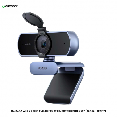 CAMARA WEB UGREEN FULL HD 1080P 2K, ROTACIÓN DE 360° (25442 - CM717)