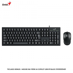 TECLADO GENIUS + MOUSE KM-100SE AI COPILOT USB SP BLACK 31330009401