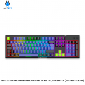 TECLADO MECANICO INALAMBRICO ANTRYX MK865 TRIX, BLUE SWITCH (AMK-865TXKBL-SP)