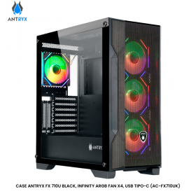 CASE ANTRYX FX 710U BLACK, INFINITY ARGB FAN X4, USB TIPO-C (AC-FX710UK)