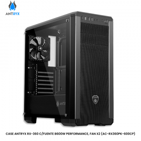 CASE ANTRYX RX-360 C/FUENTE B600W PERFORMANCE, FAN X2 (AC-RX360PK-600CP)