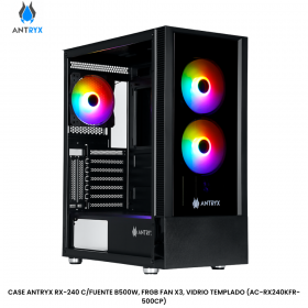CASE ANTRYX RX-240 C/FUENTE B500W, FRGB FAN X3, VIDRIO TEMPLADO (AC-RX240KFR-500CP)