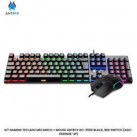 KIT GAMING TECLADO MECANICO + MOUSE ANTRYX GC-3500 BLACK, RED SWITCH (AGC-3500KRE-SP)