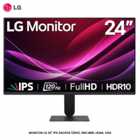 MONITOR LG 24" IPS 24U411A 120HZ, 1MS MBR, HDMI, VGA