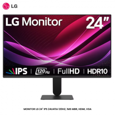 MONITOR LG 24" IPS 24U411A 120HZ, 1MS MBR, HDMI, VGA