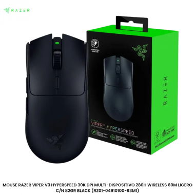 MOUSE RAZER VIPER V3 HYPERSPEED 30K DPI MULTI-DISPOSITIVO 280H WIRELESS 60M LIGERO C/N 82GR BLACK (RZ01-04910100-R3M1)