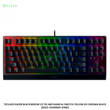 TECLADO RAZER BLACKWIDOW V3 TKL MECHANICAL SWITCH YELLOW US CHROMA BLACK (RZ03-03491800-R3M1)