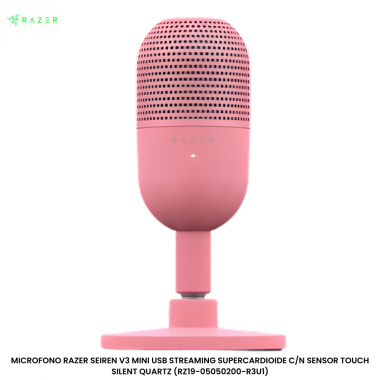 MICROFONO RAZER SEIREN V3 MINI USB STREAMING SUPERCARDIOIDE C/N SENSOR TOUCH SILENT QUARTZ (RZ19-05050200-R3U1)