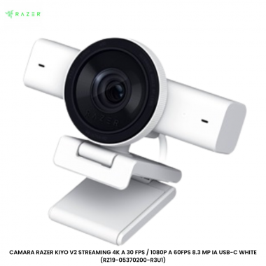 CAMARA RAZER KIYO V2 STREAMING 4K A 30 FPS / 1080P A 60FPS 8.3 MP IA USB-C WHITE (RZ19-05370200-R3U1)