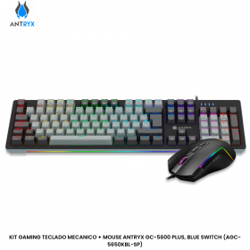 KIT GAMING TECLADO MECANICO + MOUSE ANTRYX GC-5600 PLUS, BLUE SWITCH (AGC-5650KBL-SP)