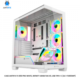 CASE ANTRYX FX 850 PRO WHITE, INFINITY ARGB FAN X5, USB TIPO-C (AC-FX850WP)