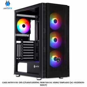CASE ANTRYX RX-265 C/FUENTE B500W, FRGB FAN X4, VIDRIO TEMPLADO (AC-RX265KFR-500CP)