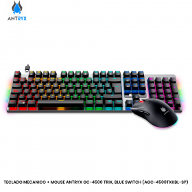 TECLADO MECANICO + MOUSE ANTRYX GC-4500 TRIX, BLUE SWITCH (AGC-4500TXKBL-SP)