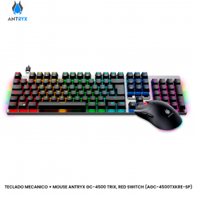 TECLADO MECANICO + MOUSE ANTRYX GC-4500 TRIX, RED SWITCH (AGC-4500TXKRE-SP)