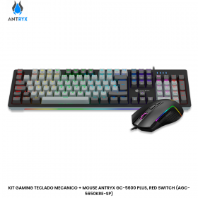 KIT GAMING TECLADO MECANICO + MOUSE ANTRYX GC-5600 PLUS, RED SWITCH (AGC-5650KRE-SP)