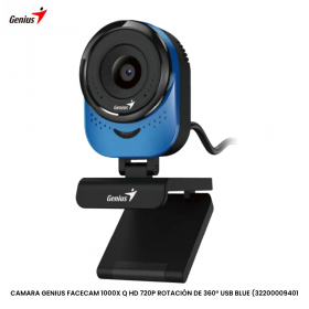 CAMARA GENIUS FACECAM 1000X Q HD 720P ROTACIÓN DE 360° USB BLUE (32200009401