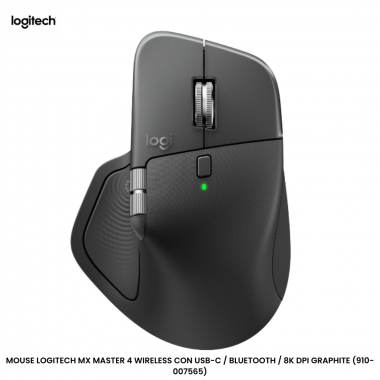 MOUSE LOGITECH MX MASTER 4 WIRELESS CON USB-C / BLUETOOTH / 8K DPI GRAPHITE (910-007565)
