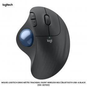 MOUSE LOGITECH ERGO M575S TRACKBALL SILENT WIRELESS BOLT/BLUETOOTH USB-A BLACK (910-007031)