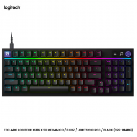 TECLADO LOGITECH G316 X 98 MECANICO / 8 KHZ / LIGHTSYNC RGB / BLACK (920-014183)