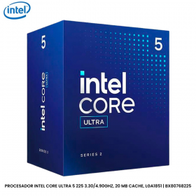 PROCESADOR INTEL CORE ULTRA 5 225 3.30/4.90GHZ, 20 MB CACHE, LGA1851 | BX80768225