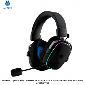 AUDIFONO C/MICROFONO WIRELESS ANTRYX APOLO 500 EVO 7.1 VIRTUAL, 2.4G, BT (AWGH-AP500KEVTX)