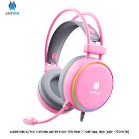AUDIFONO C/MICROFONO ANTRYX GH-750 PINK 7.1 VIRTUAL, USB (AGH-750PK7R)