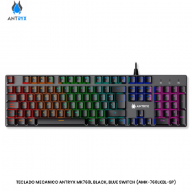 TECLADO MECANICO ANTRYX MK760L BLACK, BLUE SWITCH (AMK-760LKBL-SP)