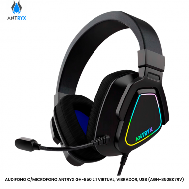 AUDIFONO C/MICROFONO ANTRYX GH-850 7.1 VIRTUAL, VIBRADOR, USB (AGH-850BK7RV)