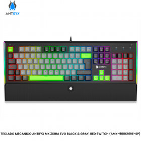 TECLADO MECANICO ANTRYX MK ZIGRA EVO BLACK & GRAY, RED SWITCH (AMK-900KR1RE-SP)