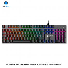 TECLADO MECANICO ANTRYX MK760L BLACK, RED SWITCH (AMK-760LKRE-SP)