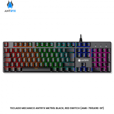 TECLADO MECANICO ANTRYX MK760L BLACK, RED SWITCH (AMK-760LKRE-SP)