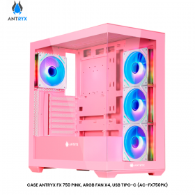 CASE ANTRYX FX 750 PINK, ARGB FAN X4, USB TIPO-C (AC-FX750PK)