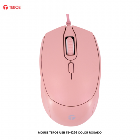MOUSE TEROS USB TE-1226 COLOR ROSADO